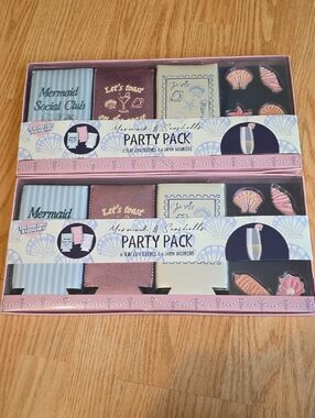 Mermaid & Seashells Party Pack Can Sleeves and Drink Markers 2 Sets